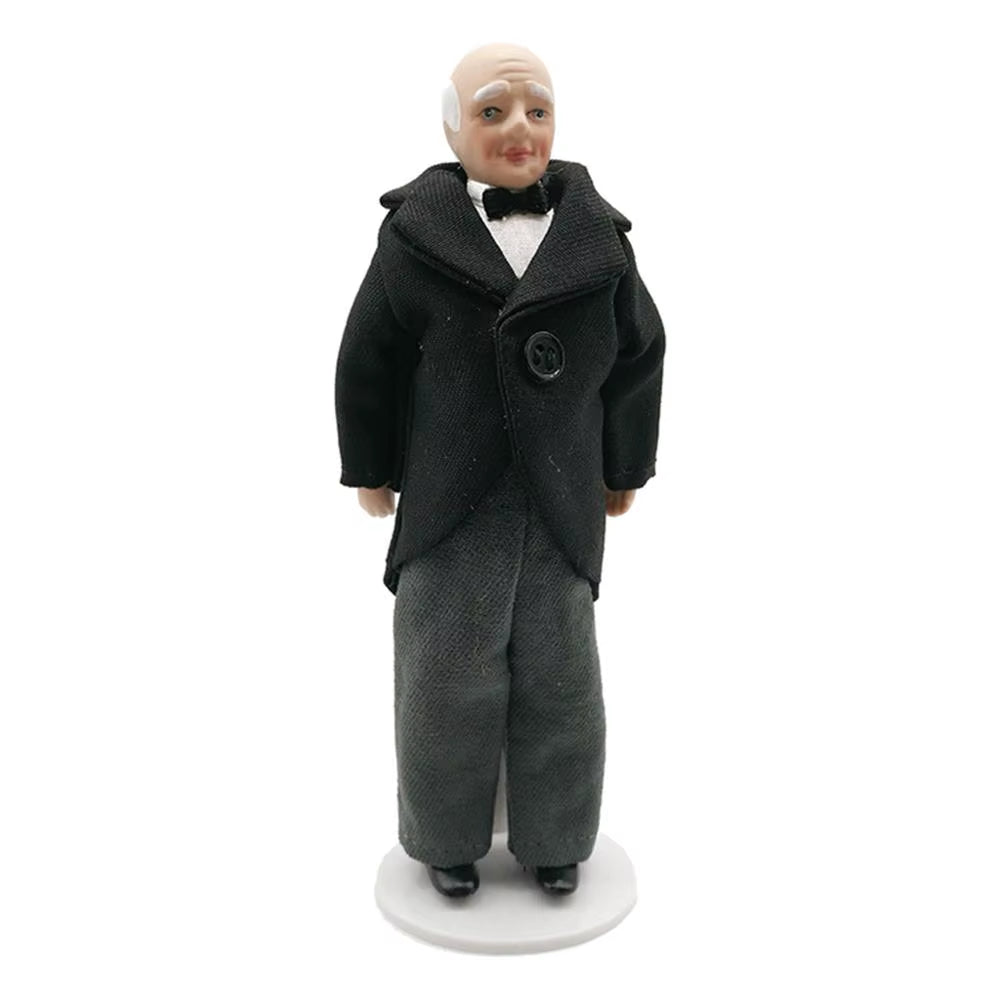 1/12 Dollhouse Miniature Porcelain Doll People Model Beautiful Boy Girl Decor