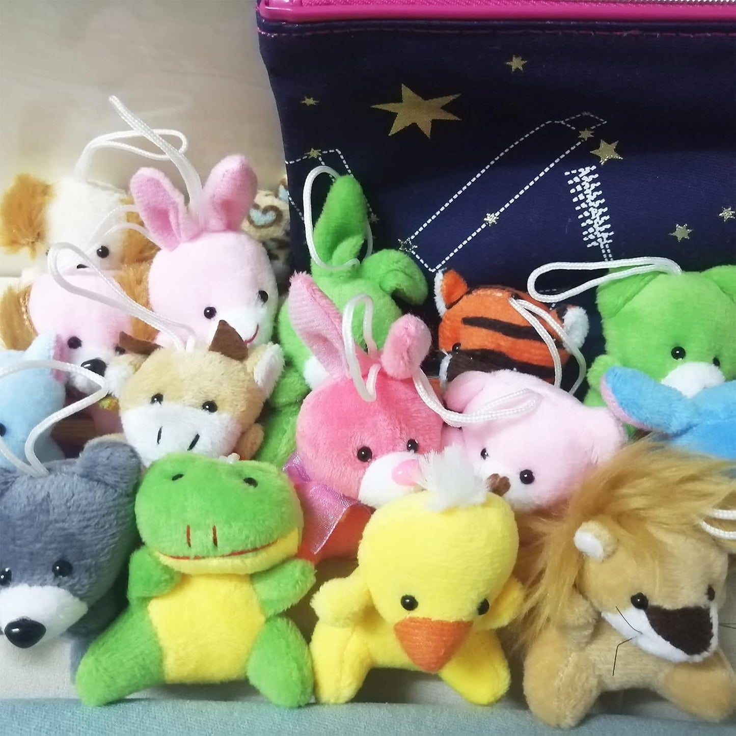 30 Pack Mini Plush Animals Toys Set, Small Plush Stuffed Animals Easter Gifts for 36 Months up Kids Classroom Easter Eggs Filled Easter Basket Stuffers for Classroom