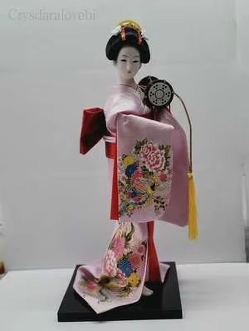 30Cm Kawaii Japanese Lovely Geisha Figurines Dolls with Beautiful Kimono New House Office Decoration Miniatures Birthday Gift