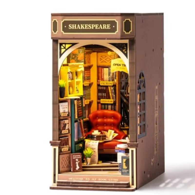 Rolife DIY Book Nook Wooden Miniature Doll House for Bookshelf Insert Furniture
