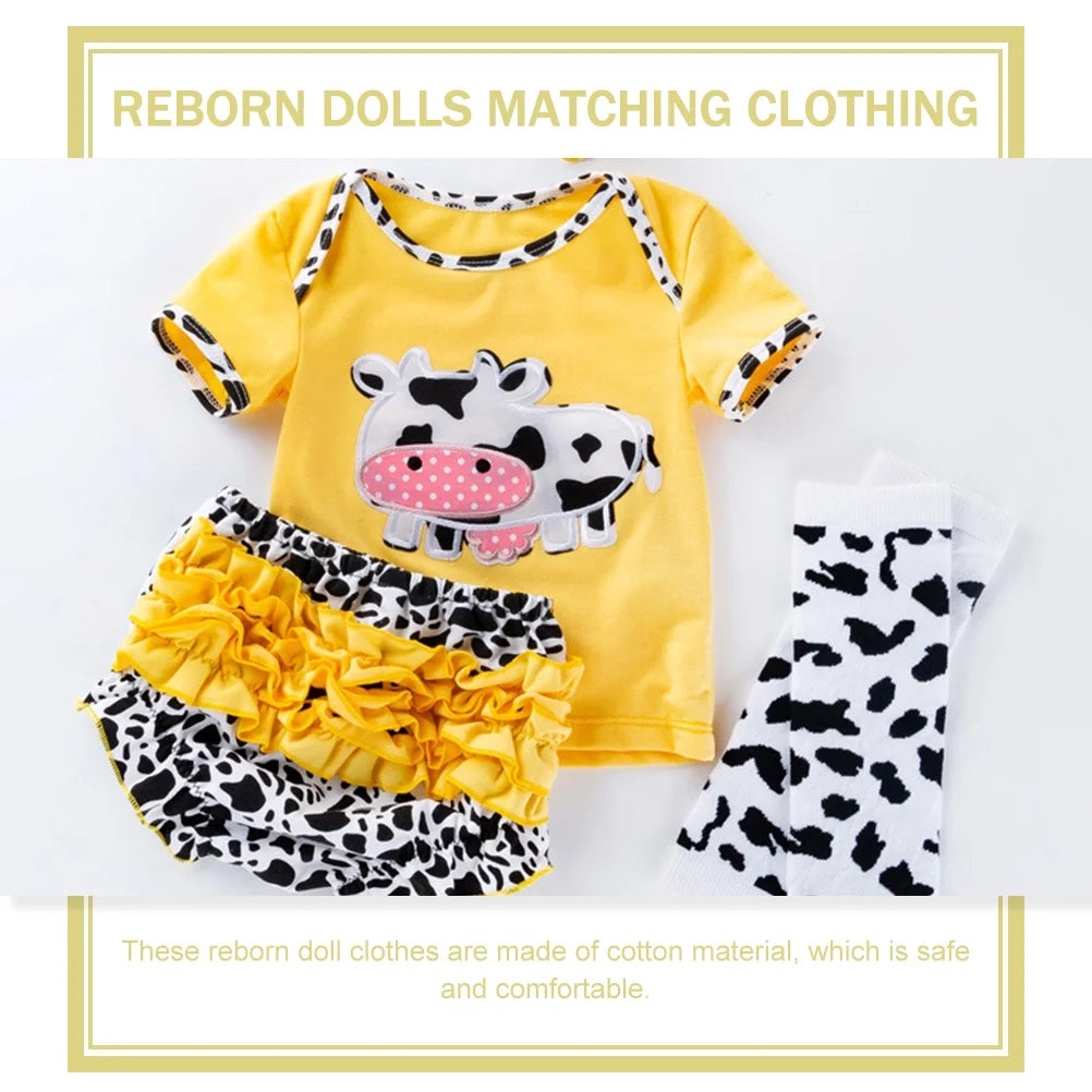 1 Set Reborn Baby Girl Dolls Clothes Girls Doll Outfits Dolls Matching Clothing