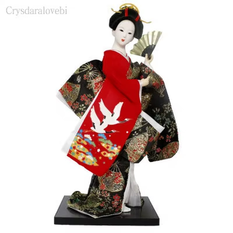 30Cm Kawaii Japanese Lovely Geisha Figurines Dolls with Beautiful Kimono New House Office Decoration Miniatures Birthday Gift