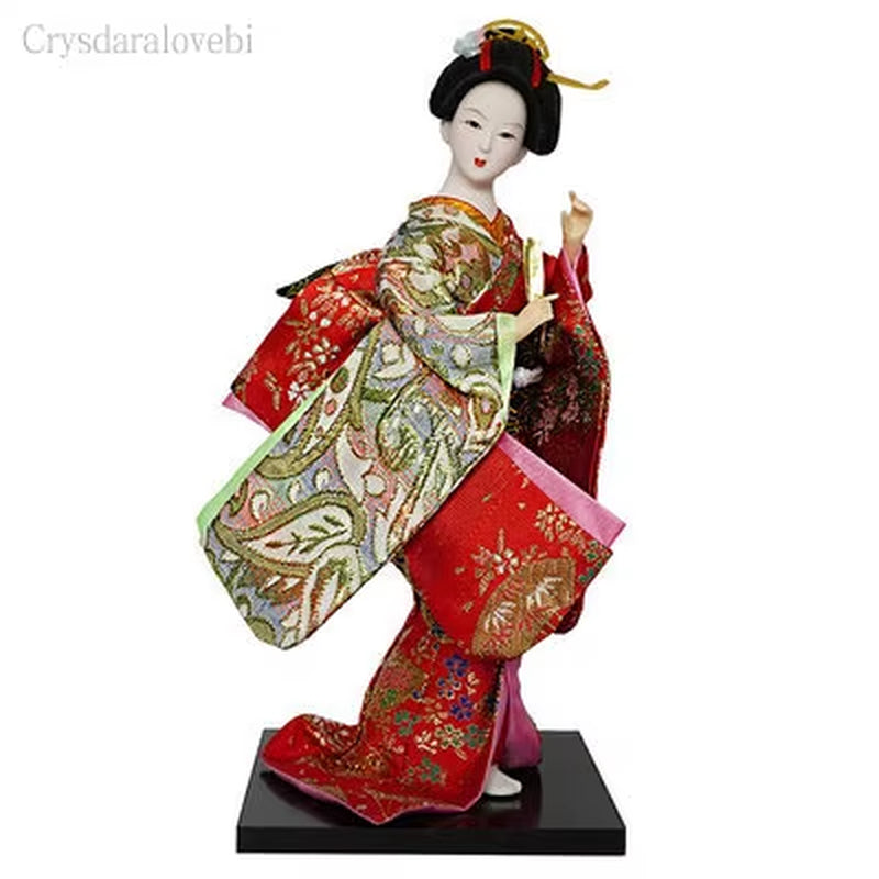 30Cm Kawaii Japanese Lovely Geisha Figurines Dolls with Beautiful Kimono New House Office Decoration Miniatures Birthday Gift