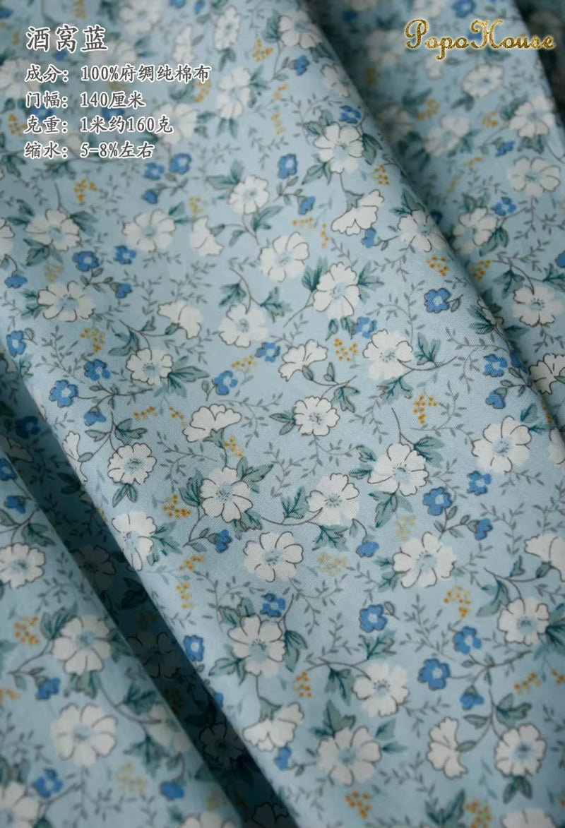 145X50Cm Pastoral Floral Twill Cotton Fabric DIY Children'S Wear Cloth Make Bedding Quilt Decoration Home B