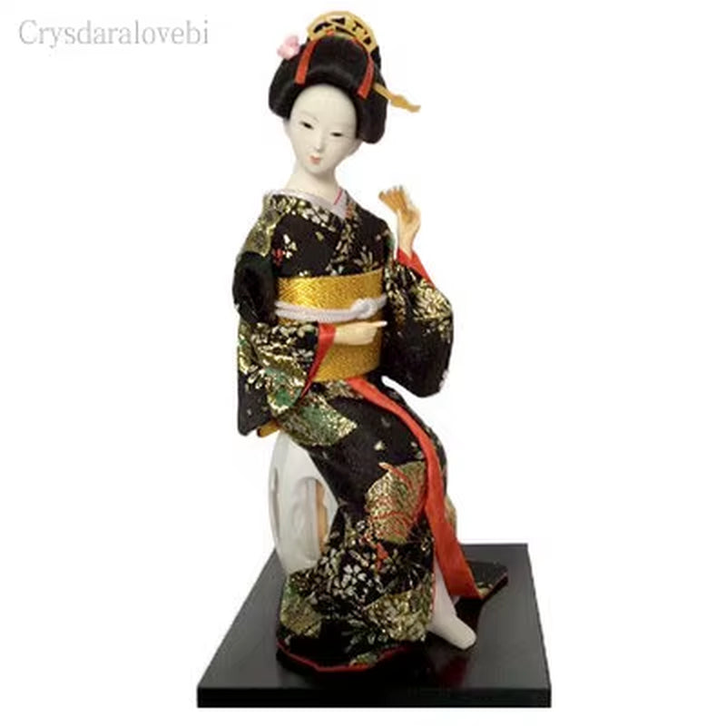 30Cm Kawaii Japanese Lovely Geisha Figurines Dolls with Beautiful Kimono New House Office Decoration Miniatures Birthday Gift