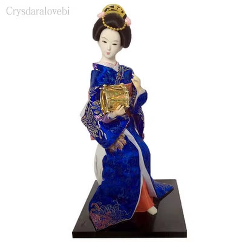 30Cm Kawaii Japanese Lovely Geisha Figurines Dolls with Beautiful Kimono New House Office Decoration Miniatures Birthday Gift