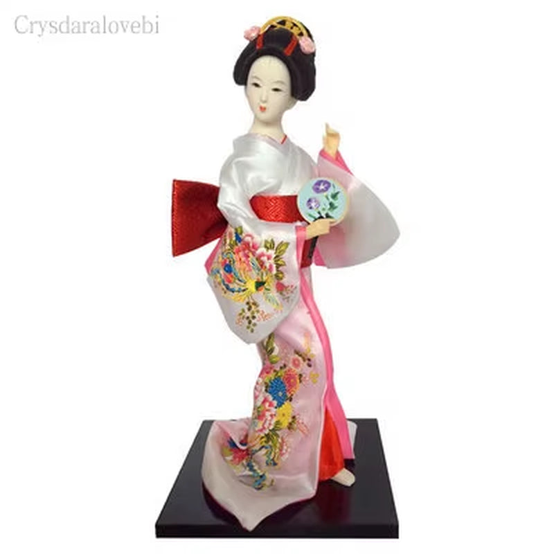 30Cm Kawaii Japanese Lovely Geisha Figurines Dolls with Beautiful Kimono New House Office Decoration Miniatures Birthday Gift