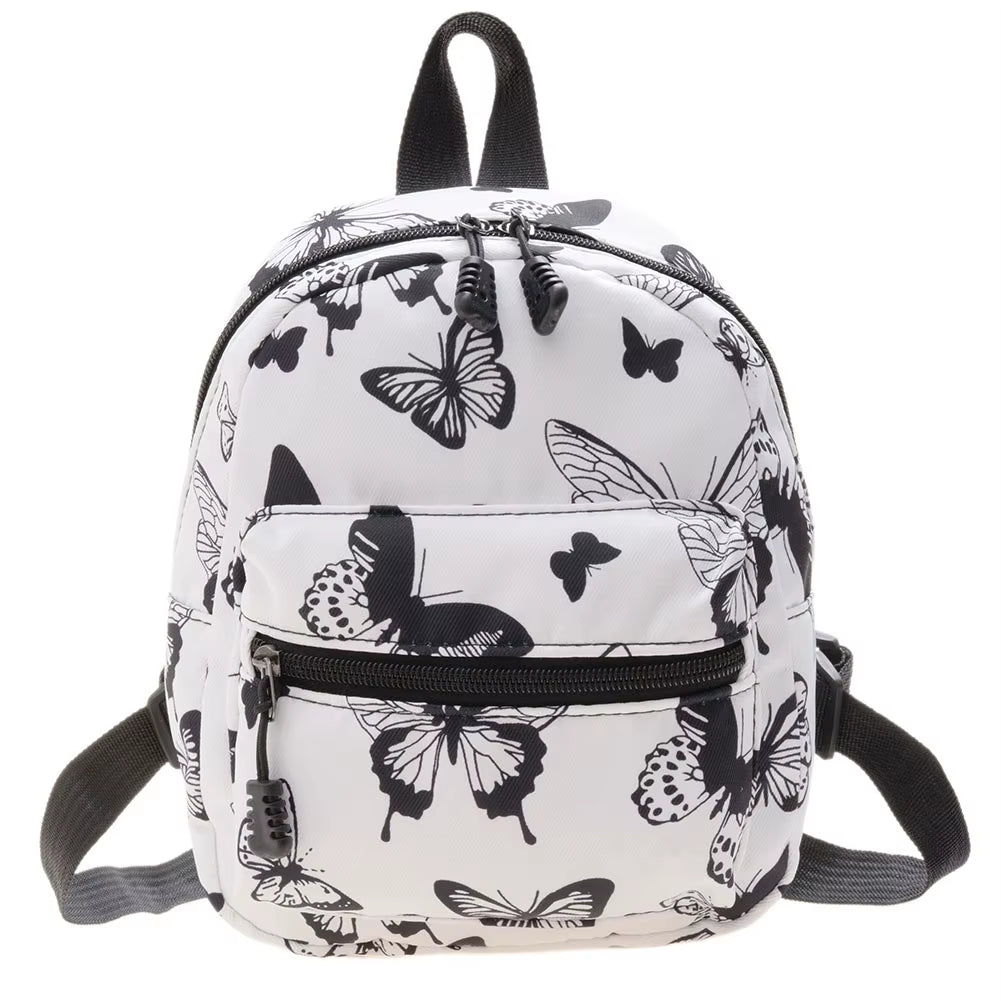 Women Zebra Leopard Cow Print Backpacks Nylon Shoulder Bag Students High School Small Book Bag Female Mini Rucksack Mochila