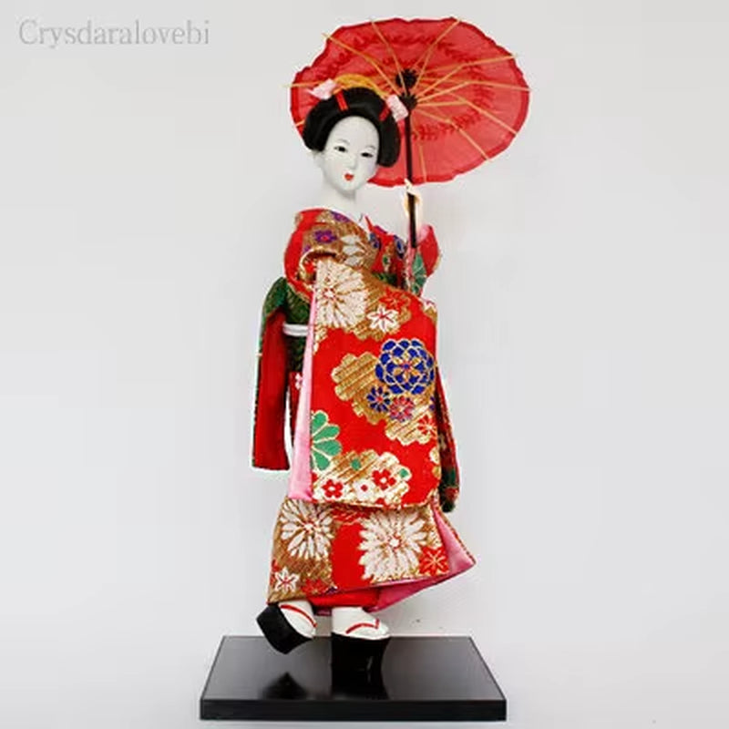 30Cm Kawaii Japanese Lovely Geisha Figurines Dolls with Beautiful Kimono New House Office Decoration Miniatures Birthday Gift