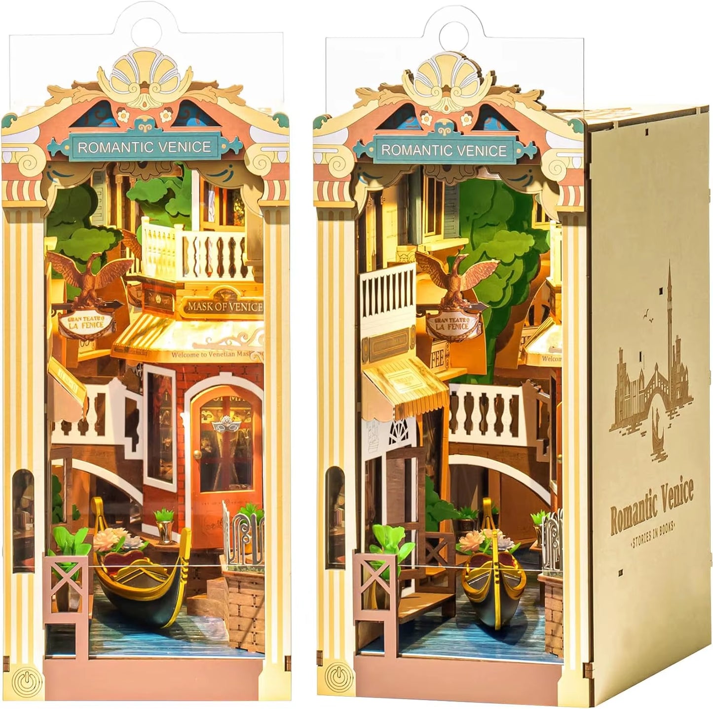 Rolife DIY Book Nook Wooden Miniature Doll House for Bookshelf Insert Furniture