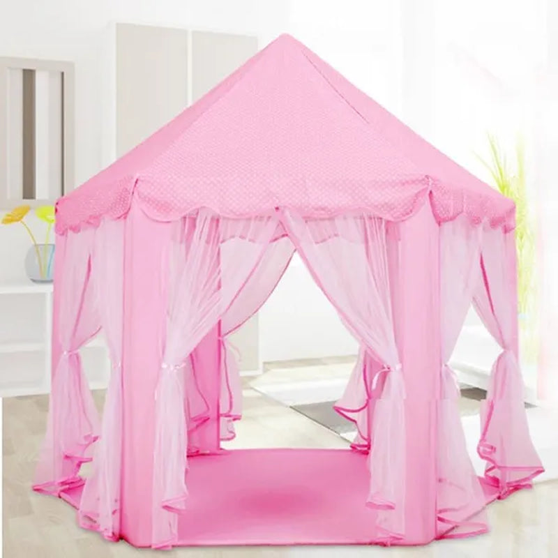 Folding Princess Castle Tent Kids Outdoor Funny Play House Canopy Tent