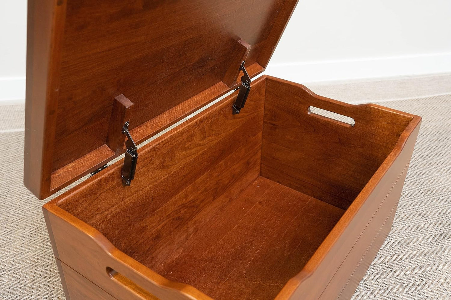 36” Wooden Storage Chest – Handmade Amish Hope Chest – Storage Trunk W/Anti-Slam Hinges – Solid Wooden Chest W/Handles – Clothing, Keepsake & Blanket Storage (Cherry Wood, Cherry Stain, 36”)