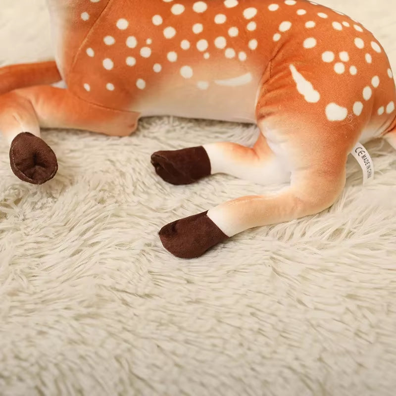 Super Soft 35Cm Simulated Plush Standing Sika Deer Dolls Dolls Throw Pillow Animals Toys Cartoon Girls Boys Birthday Presents