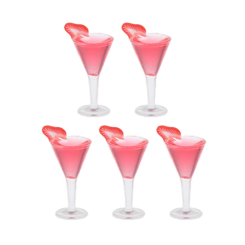 2/4/6Pcs Dollhouse Miniatures Glass 1:12 Wine Bottles Plastic Set Liquor Miniature Champagne Cocktail Bottles Model Accessory