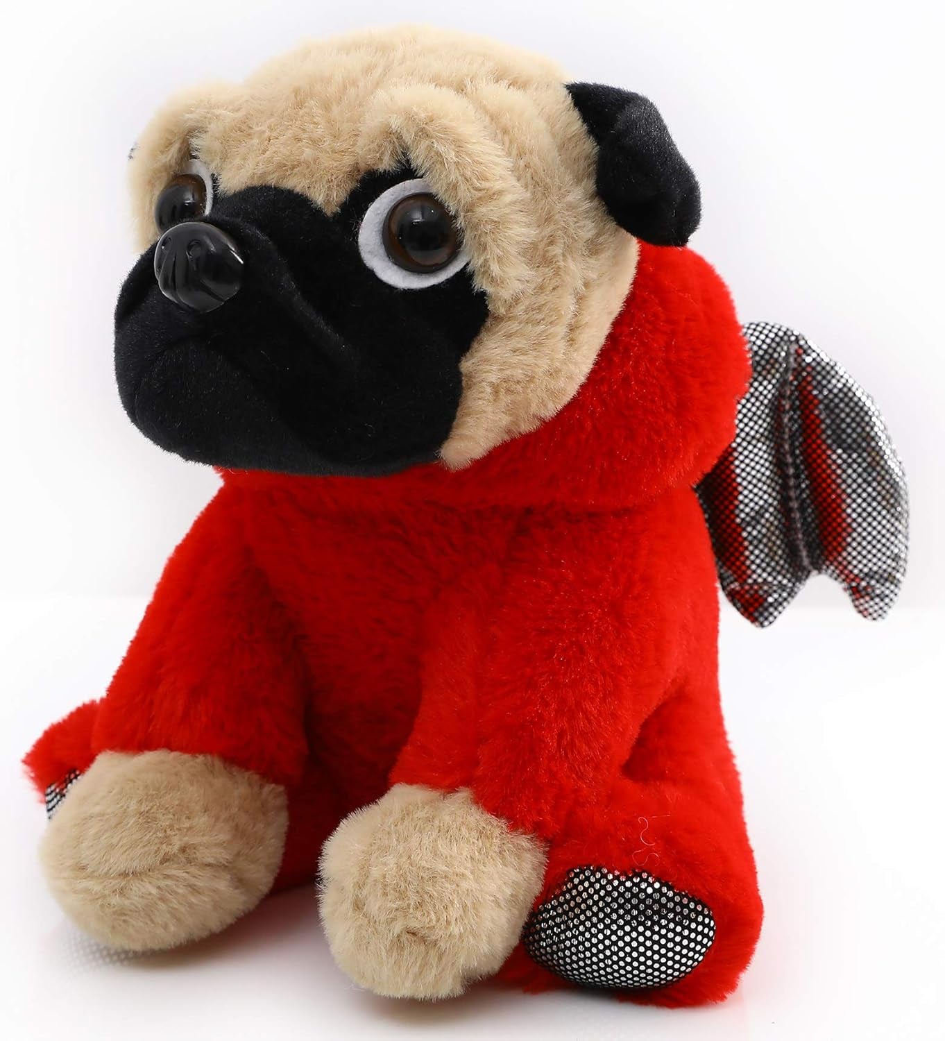 Pug Devil Stuffed Animal Pug Dog Wearing Devil Costume Plushies Pug Dressed as Demon Funny Plush Toys for Kids Stuffed Puppy Animals for Kids and Lover 12 Inch