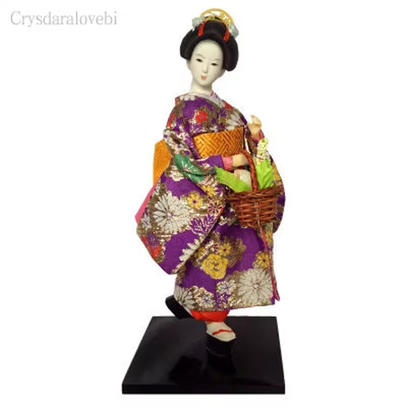 30Cm Kawaii Japanese Lovely Geisha Figurines Dolls with Beautiful Kimono New House Office Decoration Miniatures Birthday Gift