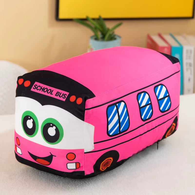 Emulational Cute School Bus Plush Toy Pillow Cartoon Artificial Soft Stuffed Dolls Baby Kids Gift Cute Lovely Stuffed Dolls