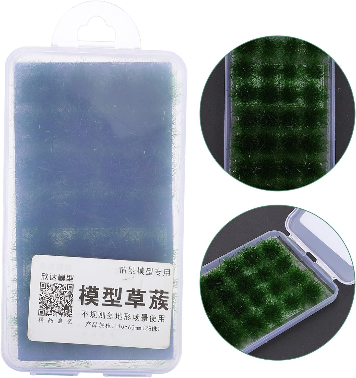 1 Box Artificial Grass Flower Cluster Tufts Green Grass Railway Grass Tufts Flower Grass Tufts Static Flower Tufts Model Grass Mat Bushes for Static Scenery Model Leaf Mini Plastic