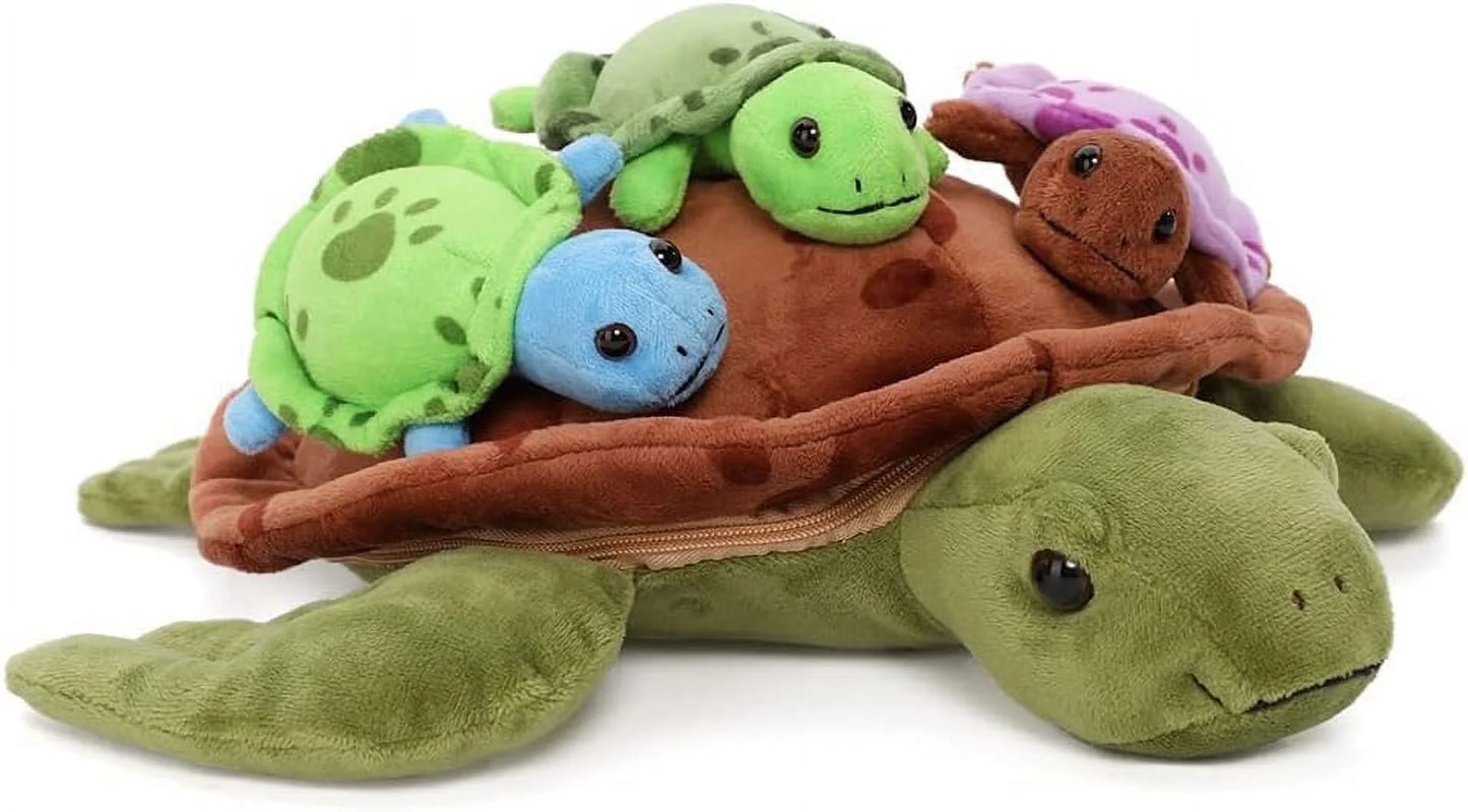 Sea Turtle Stuffed Animal Plush Turtle with 3 Babies