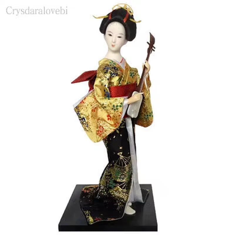 30Cm Kawaii Japanese Lovely Geisha Figurines Dolls with Beautiful Kimono New House Office Decoration Miniatures Birthday Gift
