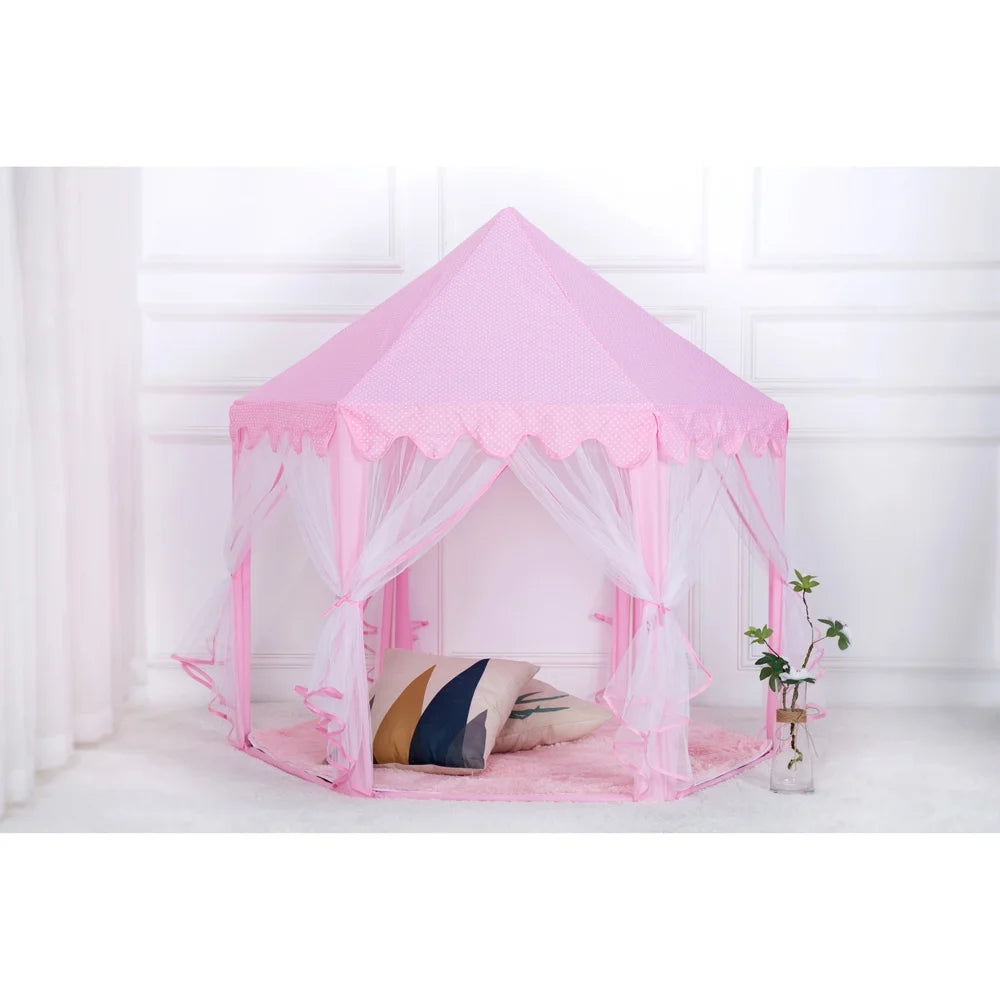Princess Castle Play House Children Fun Netting Kids Play Tent-Pink