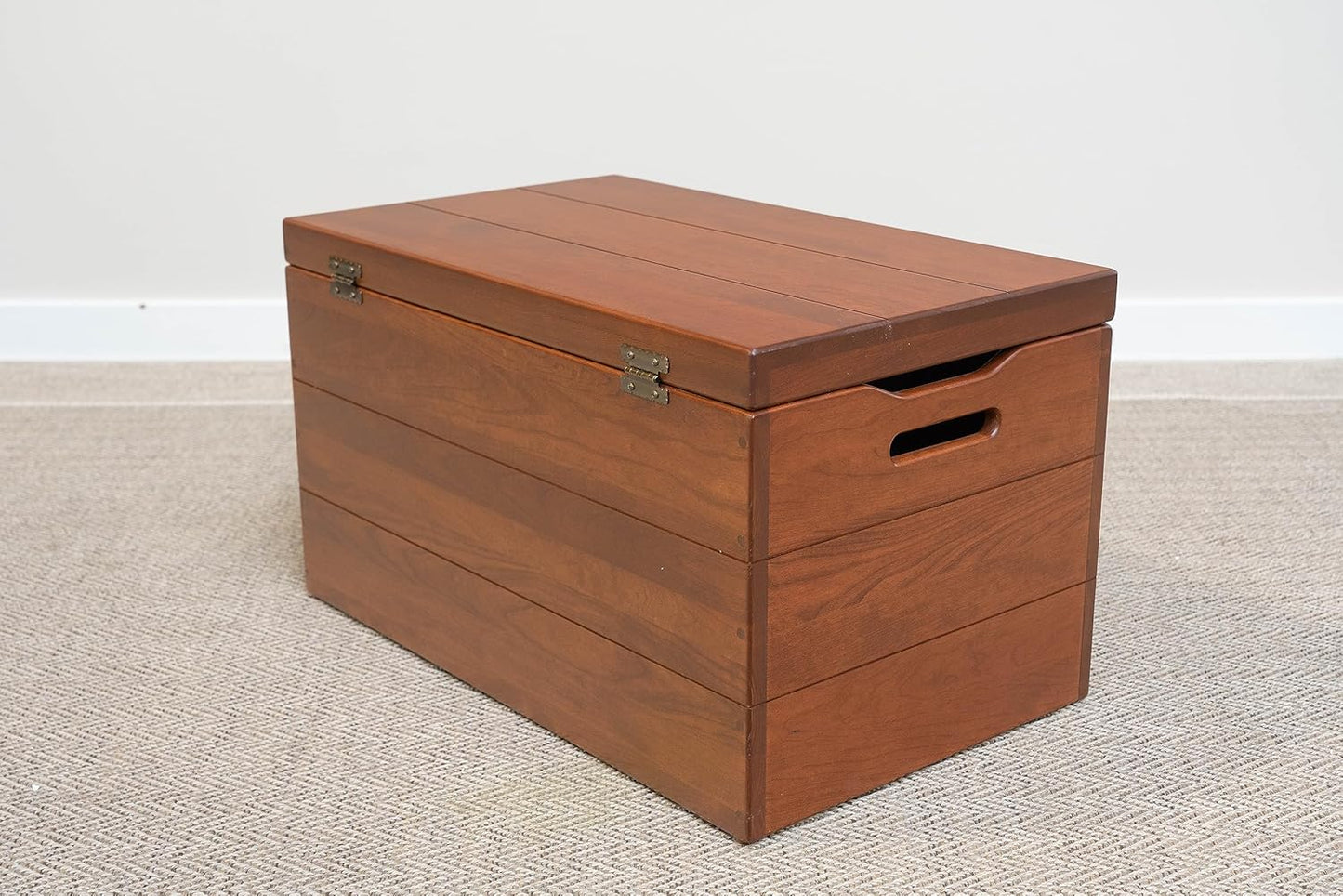 36” Wooden Storage Chest – Handmade Amish Hope Chest – Storage Trunk W/Anti-Slam Hinges – Solid Wooden Chest W/Handles – Clothing, Keepsake & Blanket Storage (Cherry Wood, Cherry Stain, 36”)