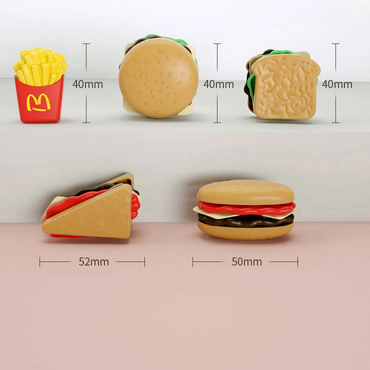 Toys Set Play House Kitchen Sandwich Fries Burger Children'S Toy DIY Fast Food