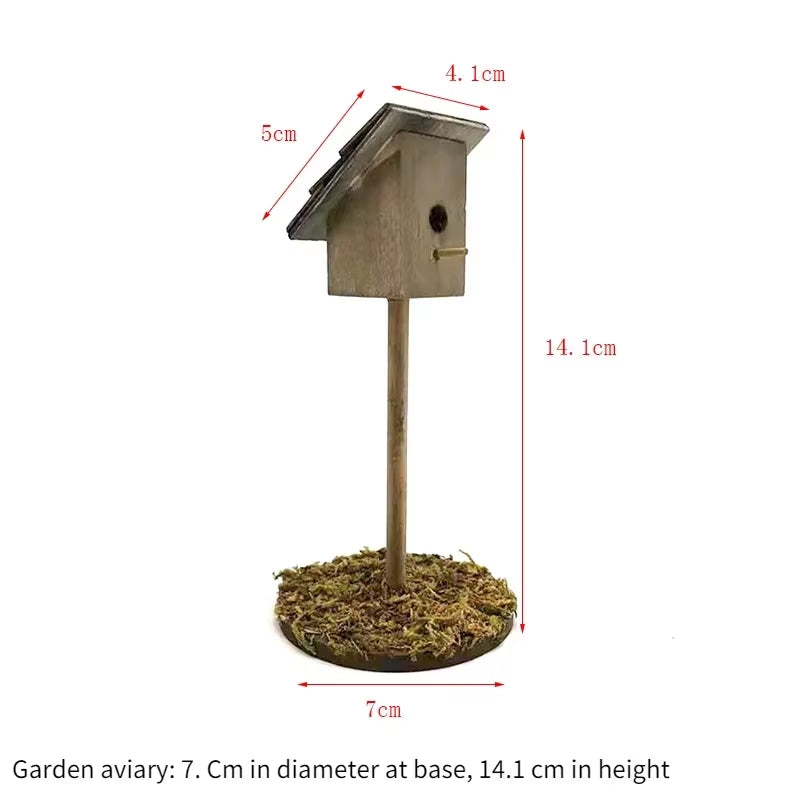Doll House Mini Wooden Chicken House Mini Bonfire Miniature Manger Doll House Accessories Fairy Garden Yard Decoration