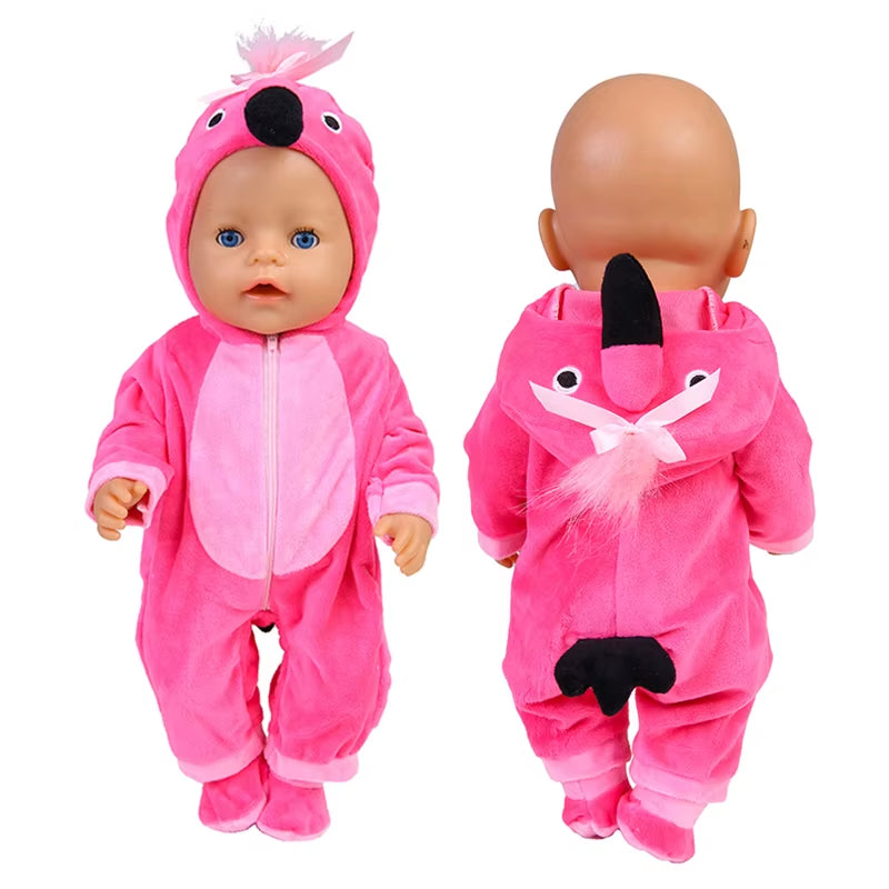 Doll Outfit for 17 Inch 43 Cm Dolls Unicorn Clothes for Baby Born Dolls 5PCS DIY Suit Dolls Accessories Baby Birthday Gift Toy