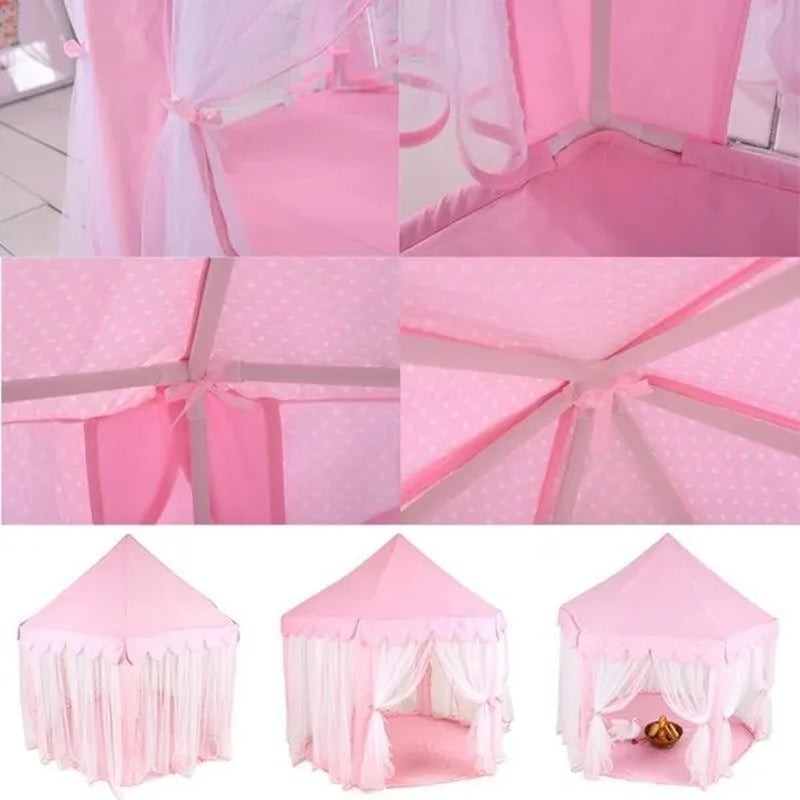 Folding Princess Castle Tent Kids Outdoor Funny Play House Canopy Tent