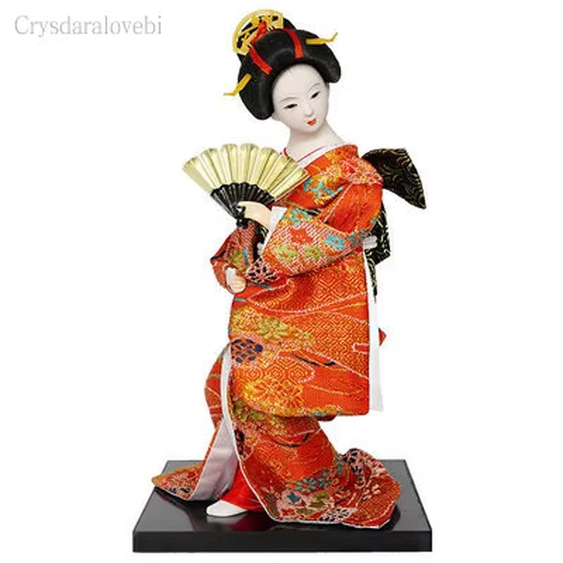30Cm Kawaii Japanese Lovely Geisha Figurines Dolls with Beautiful Kimono New House Office Decoration Miniatures Birthday Gift