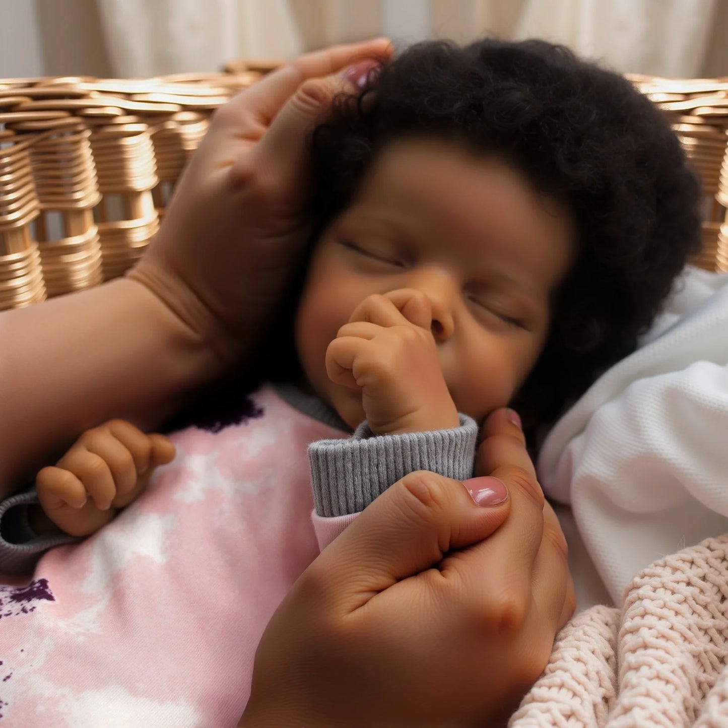 17 Inch Reborn Baby Dolls Newborn Baby Dolls African American Real Lifelike Doll for Age 3+