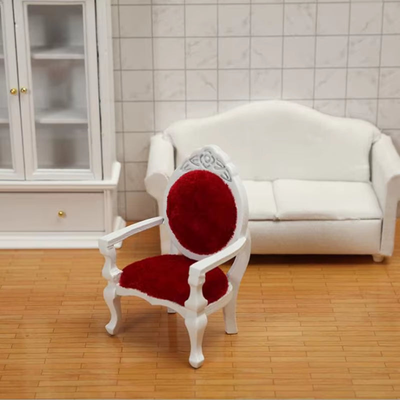 1Pcs 1/12 Dollhouse Mini Sofa Stool Chair Pillow Furniture Model for Dollhouse Decor