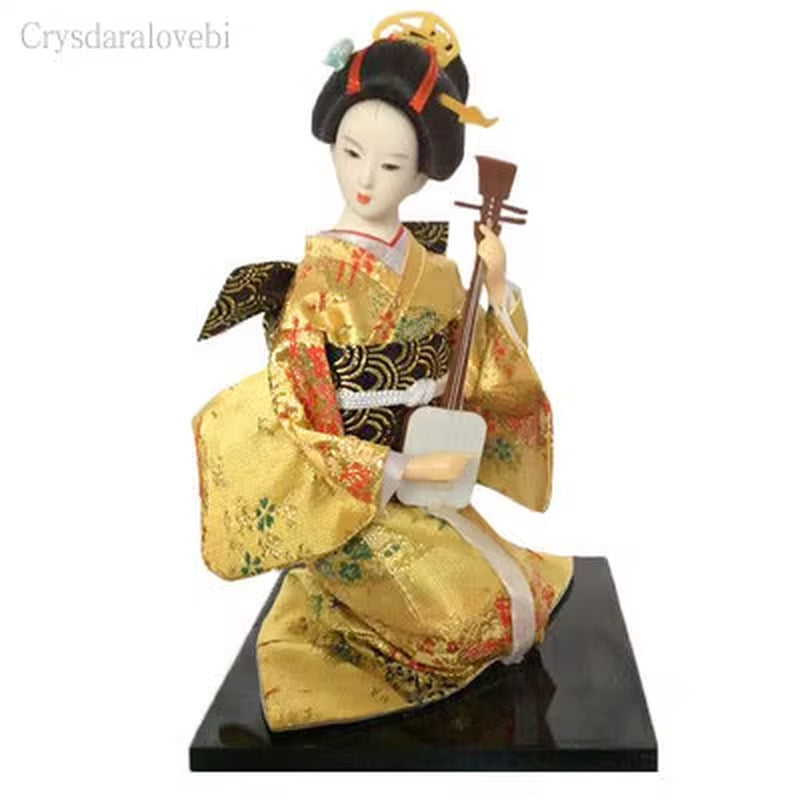 30Cm Kawaii Japanese Lovely Geisha Figurines Dolls with Beautiful Kimono New House Office Decoration Miniatures Birthday Gift