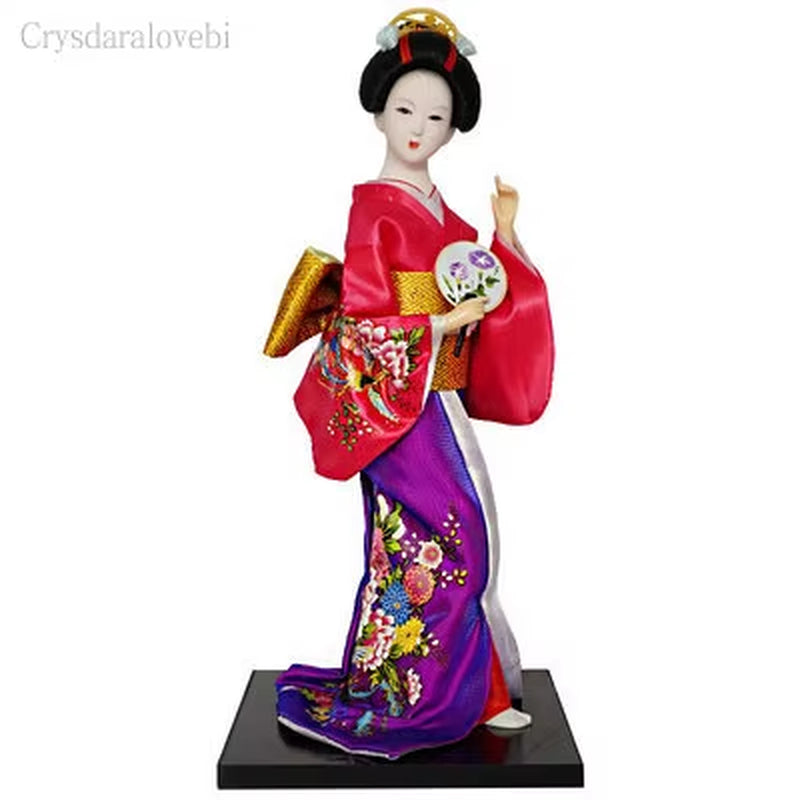 30Cm Kawaii Japanese Lovely Geisha Figurines Dolls with Beautiful Kimono New House Office Decoration Miniatures Birthday Gift