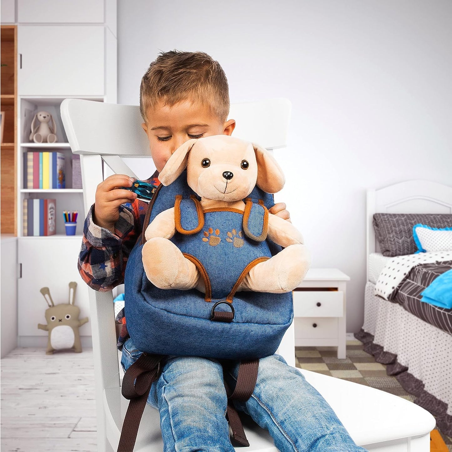 Cute Dog Toy Toddler Backpack with Leash Kids Stuffed Animal Toy Backpack for Boys and Girls Ages 2 to 5 with Plush Puppy