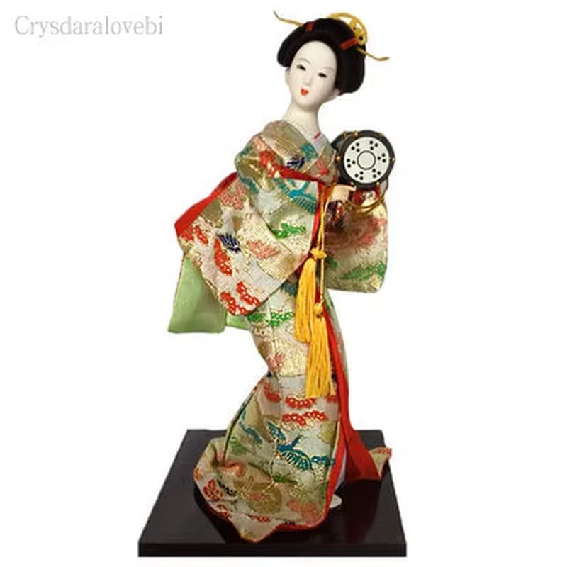 30Cm Kawaii Japanese Lovely Geisha Figurines Dolls with Beautiful Kimono New House Office Decoration Miniatures Birthday Gift