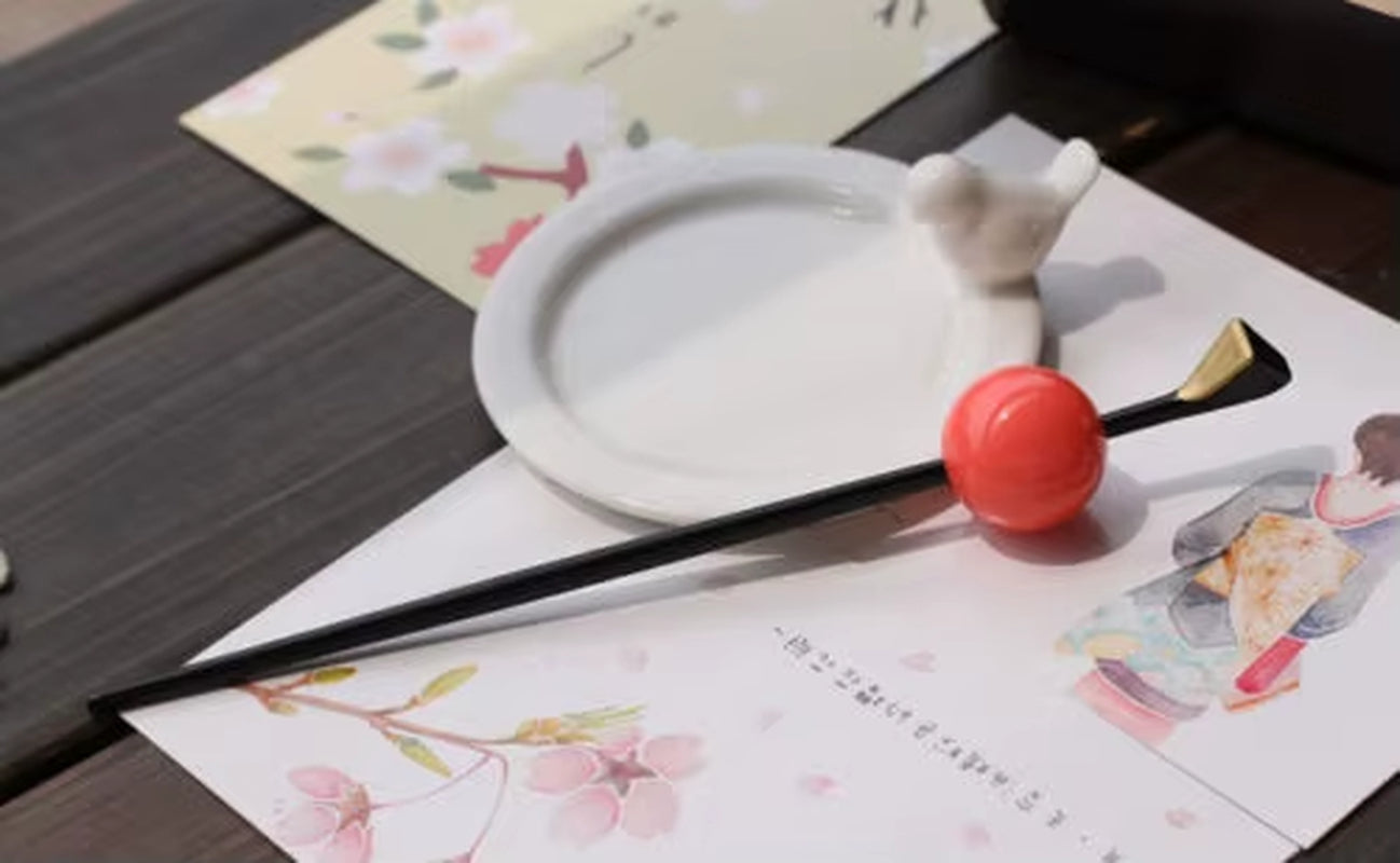 Japanese Geisha Oiran Headwear Hairpin Kanzashi Kimono Ball Hair Stick Accessory