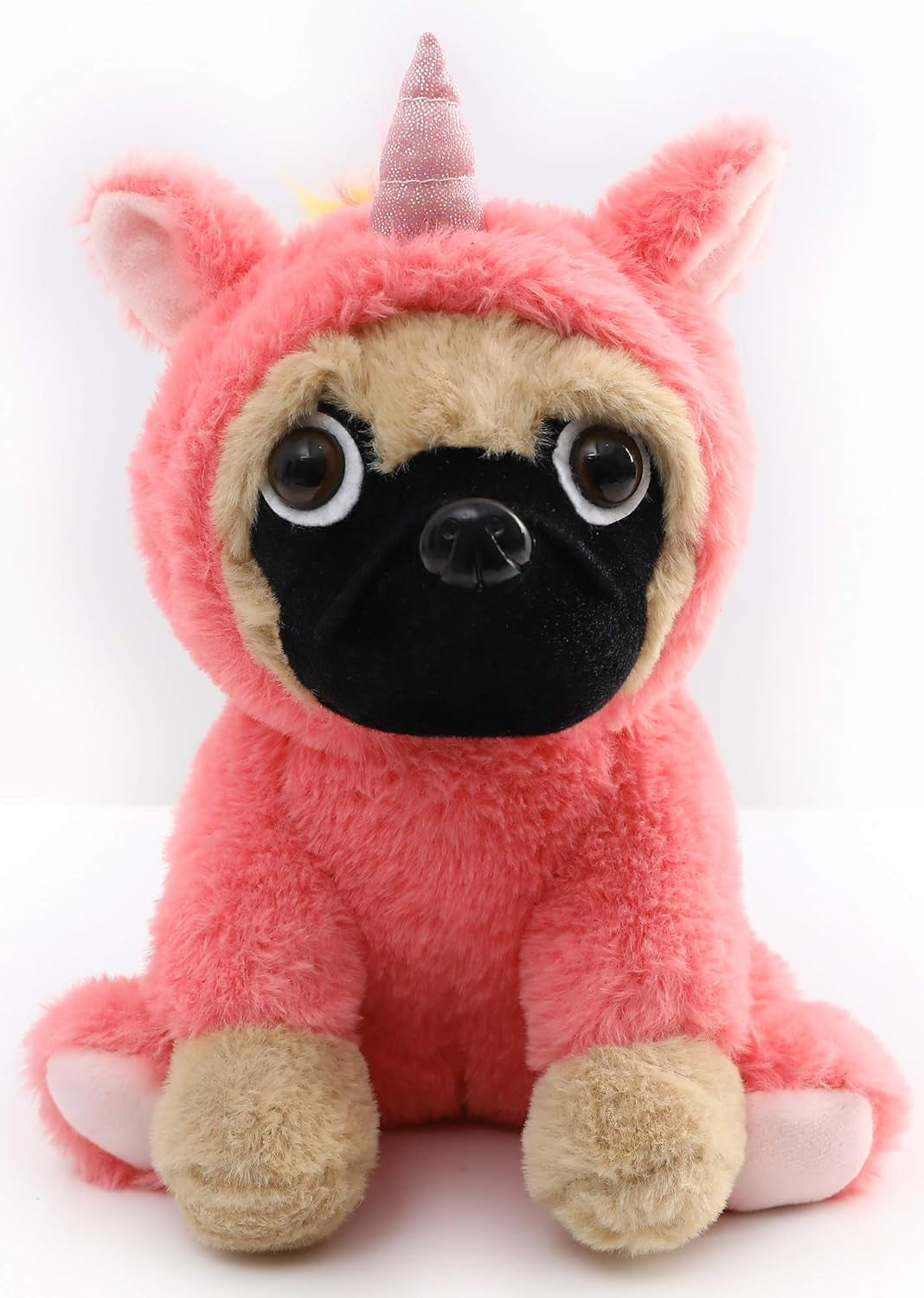 Pug Unicorn Stuffed Animal Pug Dog Wearing Unicorn Costume Plushies Pug Dressed as Cute Funny Unicorn Plush Toys for Kids Stuffed Puppy Animals Gift for Lover 12 Inch