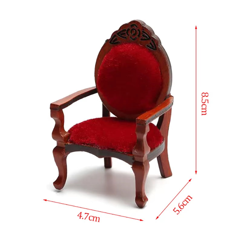 1Pcs 1/12 Dollhouse Mini Sofa Stool Chair Pillow Furniture Model for Dollhouse Decor
