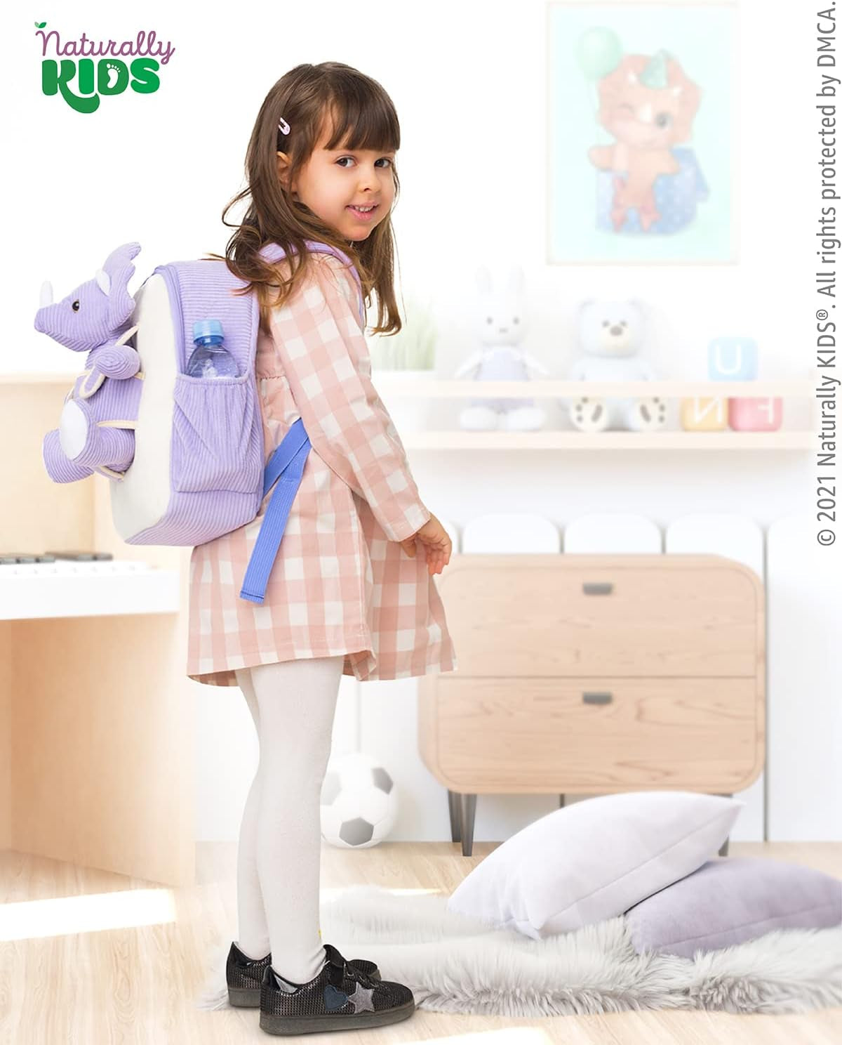Purple Dinosaur Backpack for Girls 4-5, Triceratops Backpack, Dinosaur Gifts for 4-5 Year Old Girls