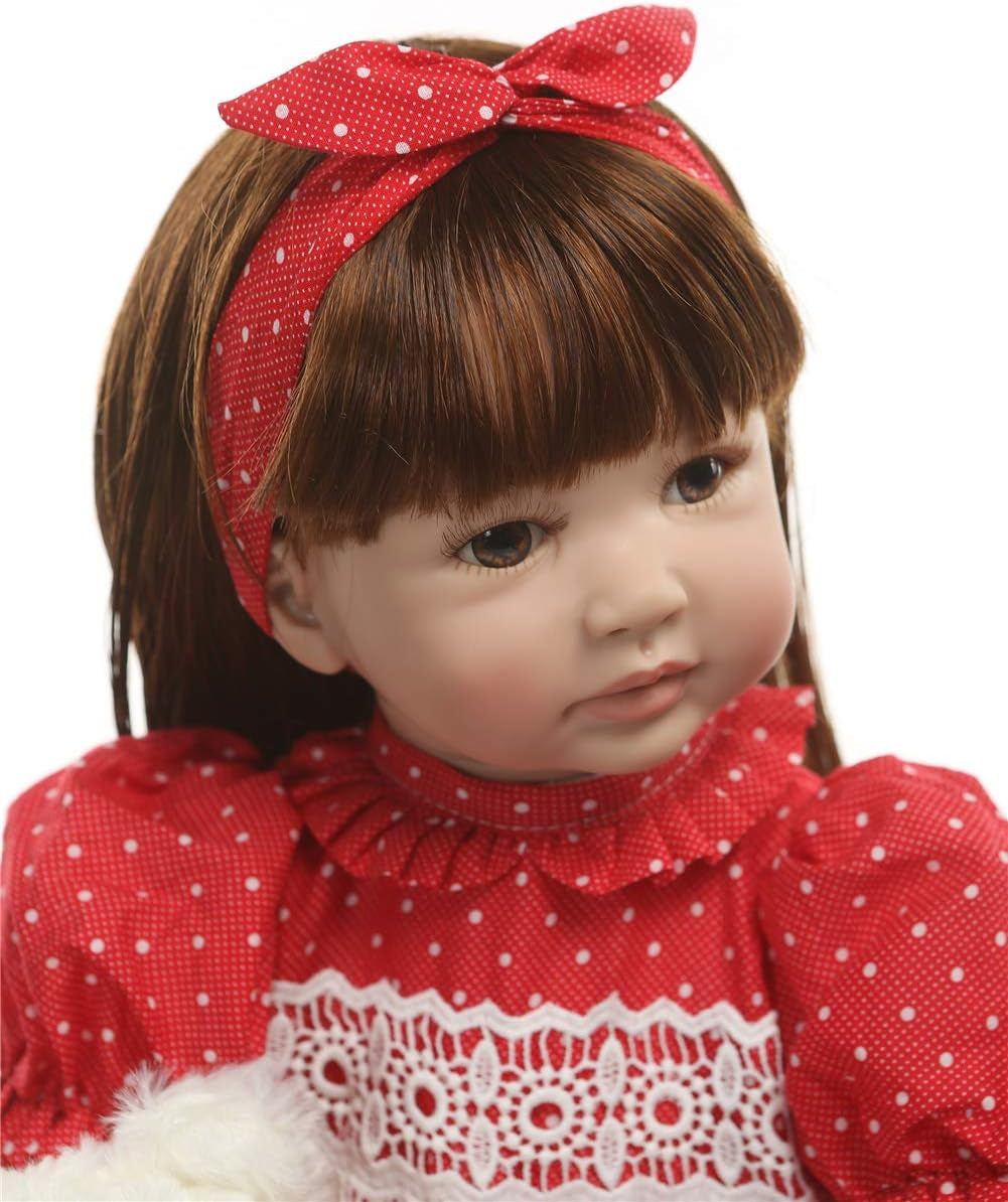 Reborn Toddler Doll Girl 24 Inch 60 Cm Toddler Size Soft Body Reborn Baby Dolls Lifelike Dollhouse Doll Set for Children Teenages
