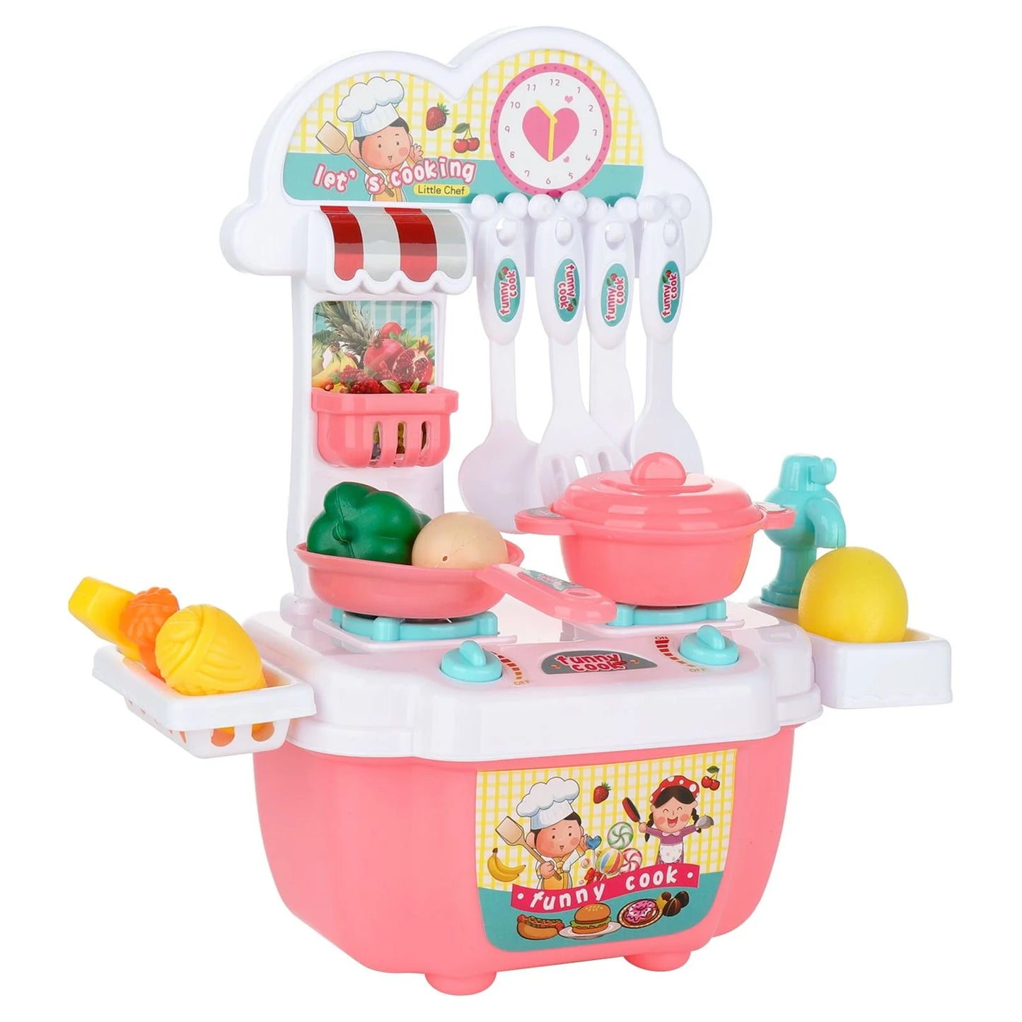 Children Toy Role Play Mini Kitchen Play House Toys for 3-6 Years(10.24*4.13*9.25Inch)