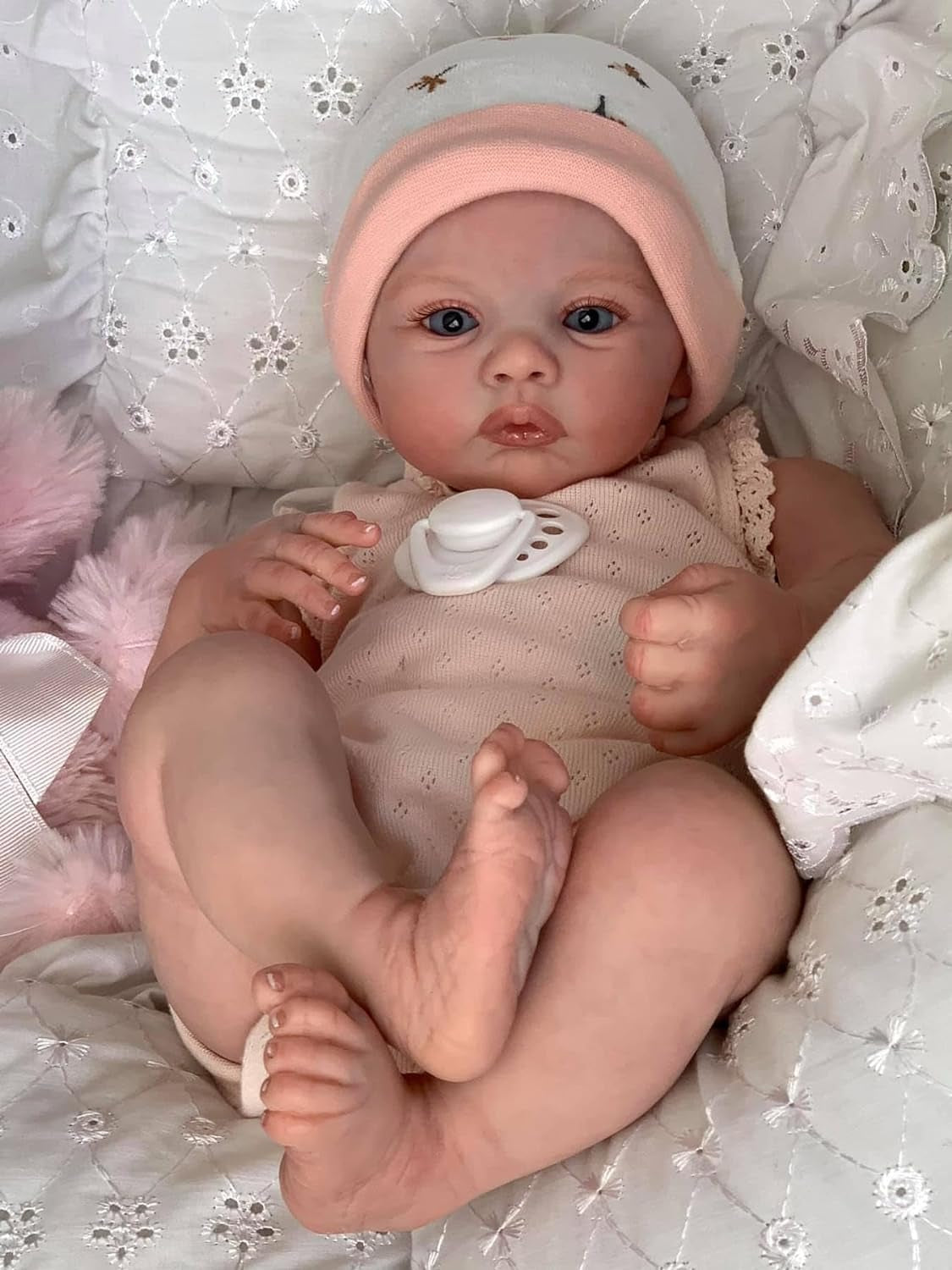 18 Inch Lifelike Reborn Baby Dolls Similar Silicone Full Body Vinyl Girl Realistic Newborn Baby Dolls That Look Real Anatomically Correct Washable Toy Xmas Gifts