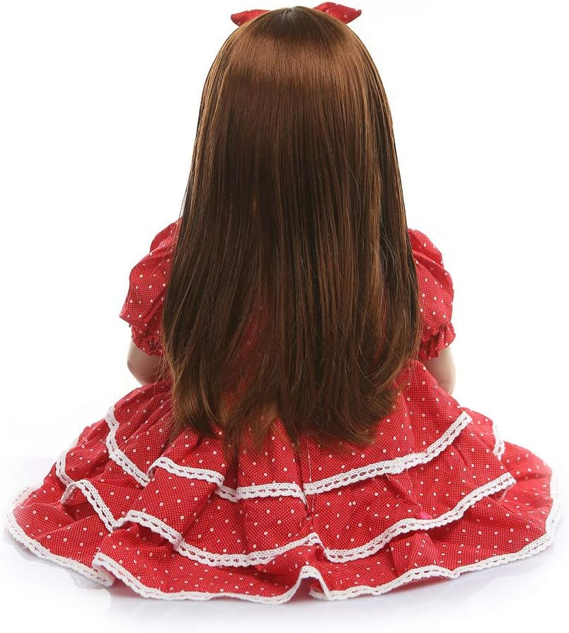 Reborn Toddler Doll Girl 24 Inch 60 Cm Toddler Size Soft Body Reborn Baby Dolls Lifelike Dollhouse Doll Set for Children Teenages
