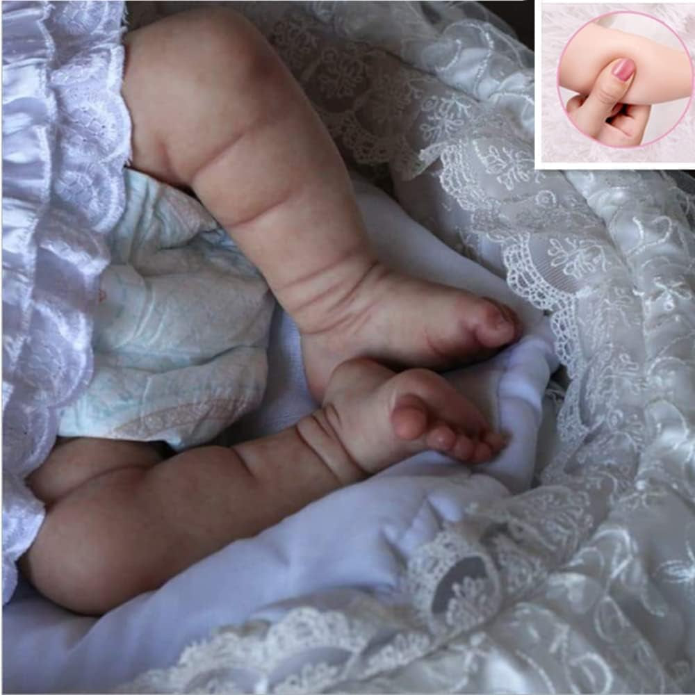 Reborn Baby Dolls Girl, 18 Inches Realistic Baby Doll with Soft Silicone Vinyl Full Body, Lifelike Newborn Cute Baby Dolls for 3+ Year Old Girls, Reborn Sleeping Doll Gift Set