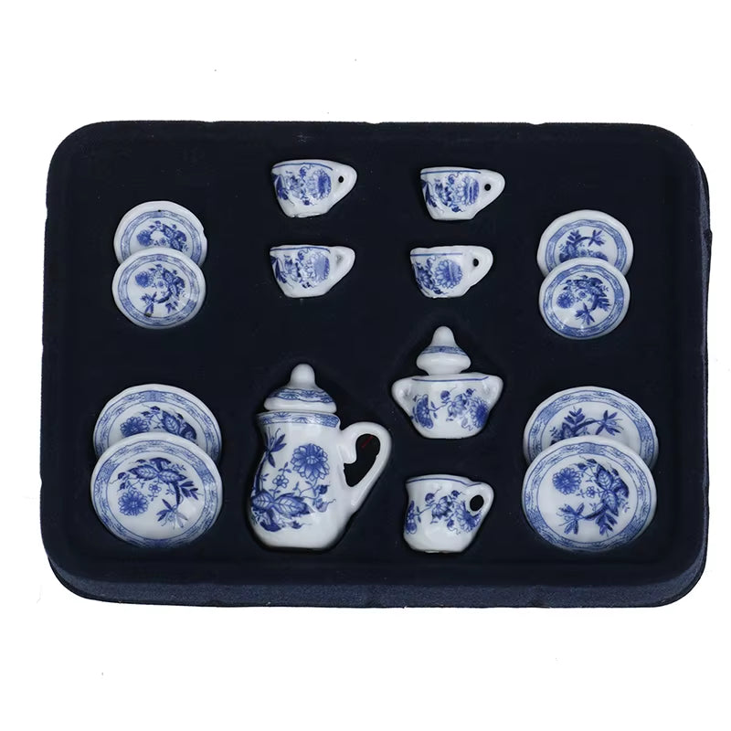 29 Styles Ceramic Cup Set Scale 1:12 Doll House Miniature Porcelain Tea Cup Set Tableware Kitchen Dollhouse Teapot DIY Toys