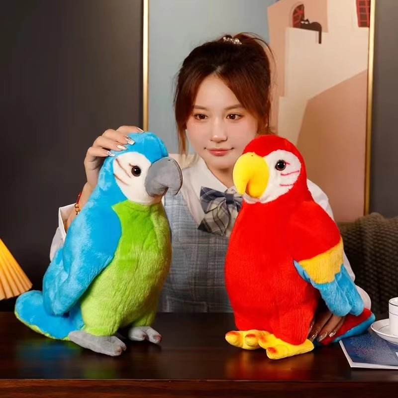 Cute Cartoon Bird Simulation Colorful Parrot Plush Toy Homdecor Stuffed Dolls Soft Animal Dolls Gift for Kids