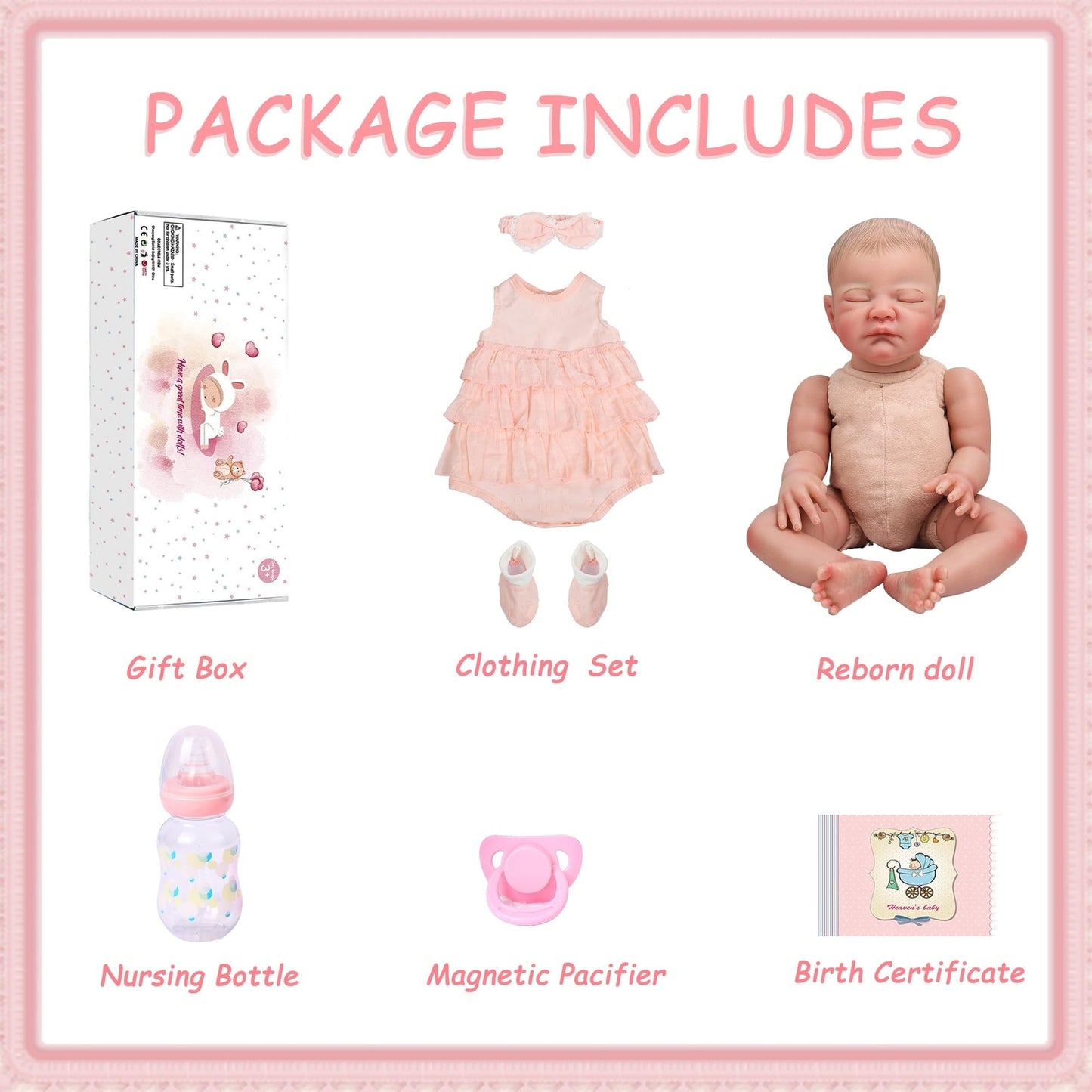 WOOROY Realistic Reborn Baby Dolls August - 20 Inch Lifelike Newborn Sleeping...