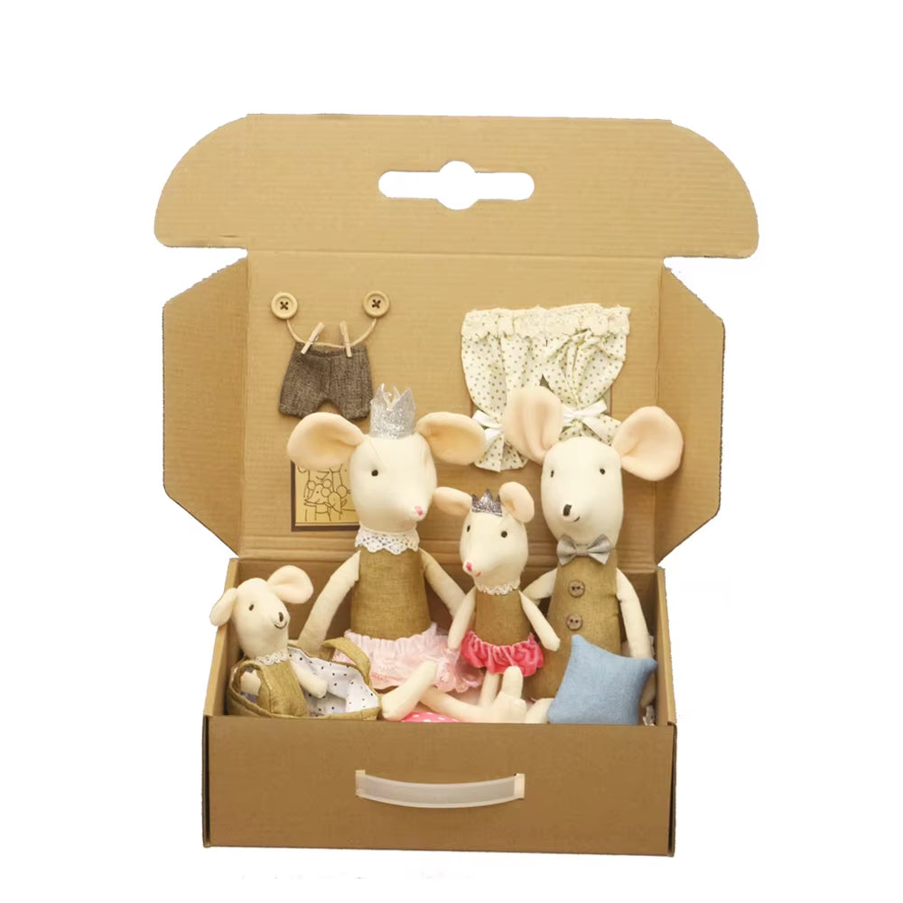 Cute Stuffed Animals Mouse Dolls Family Dollhouse Mini Plush Christmas Birthday Gifts Little Mouse Plush Dolls